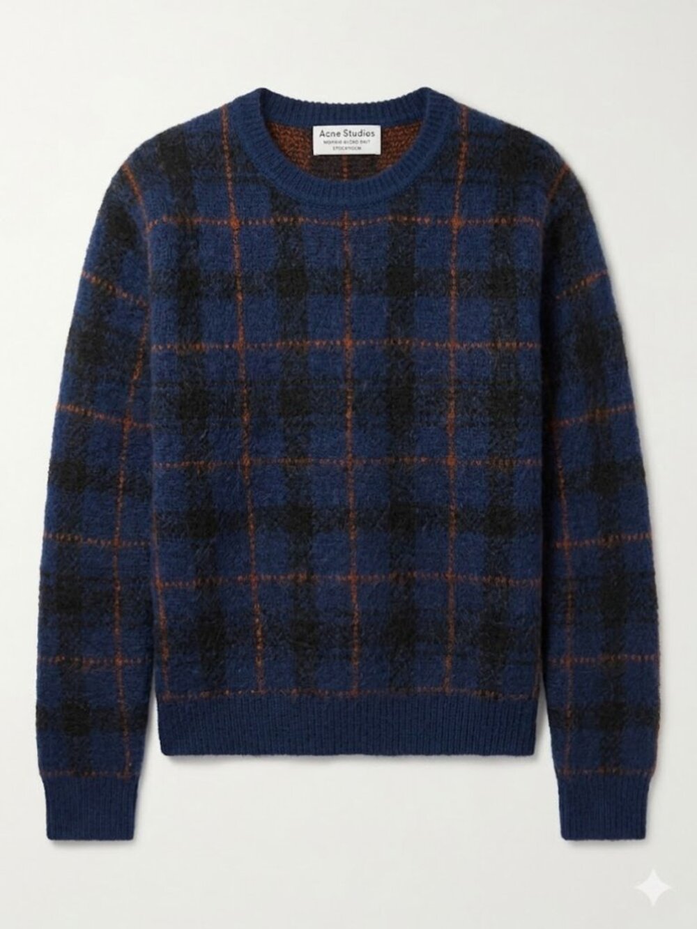 Uniqlo x Ines de la Fressange Plaid Crewneck Sweater Alpaca Blue Red Size M